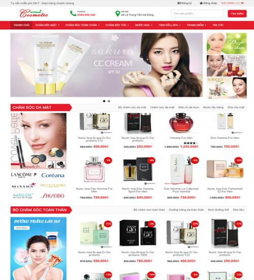 thiết kế website mỹ phẩm